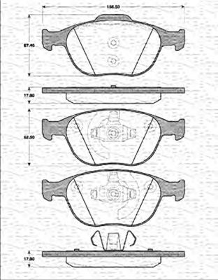 MAGNETI MARELLI 363702161249 -  Комплект тормозных колодок, дисковый тормоз